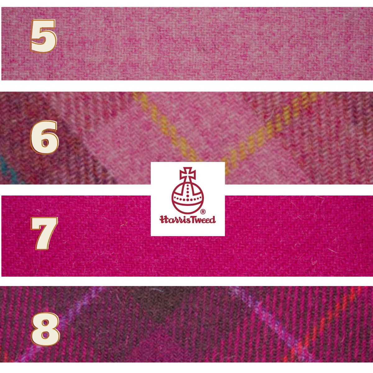 pink purple tartan harris tweed dog lead