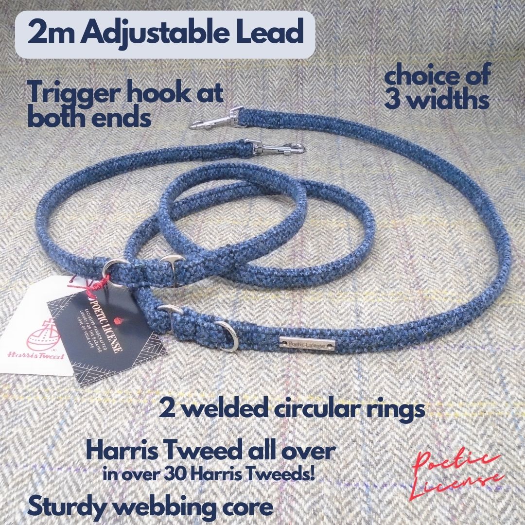 adjustable crossbody training lead genuine harris tweed