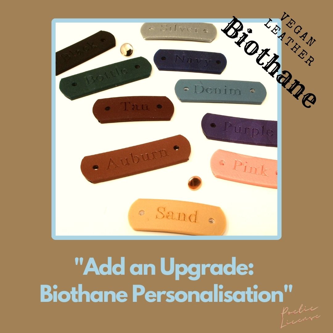 biothane vegan leather personalisation for dog collars, have your dogs name on their collar