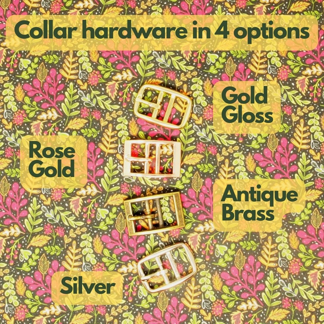 Designer Dog Collar in Black Forest in Greyhound, Whippet, Lurcher or Slim fit Dog collar.