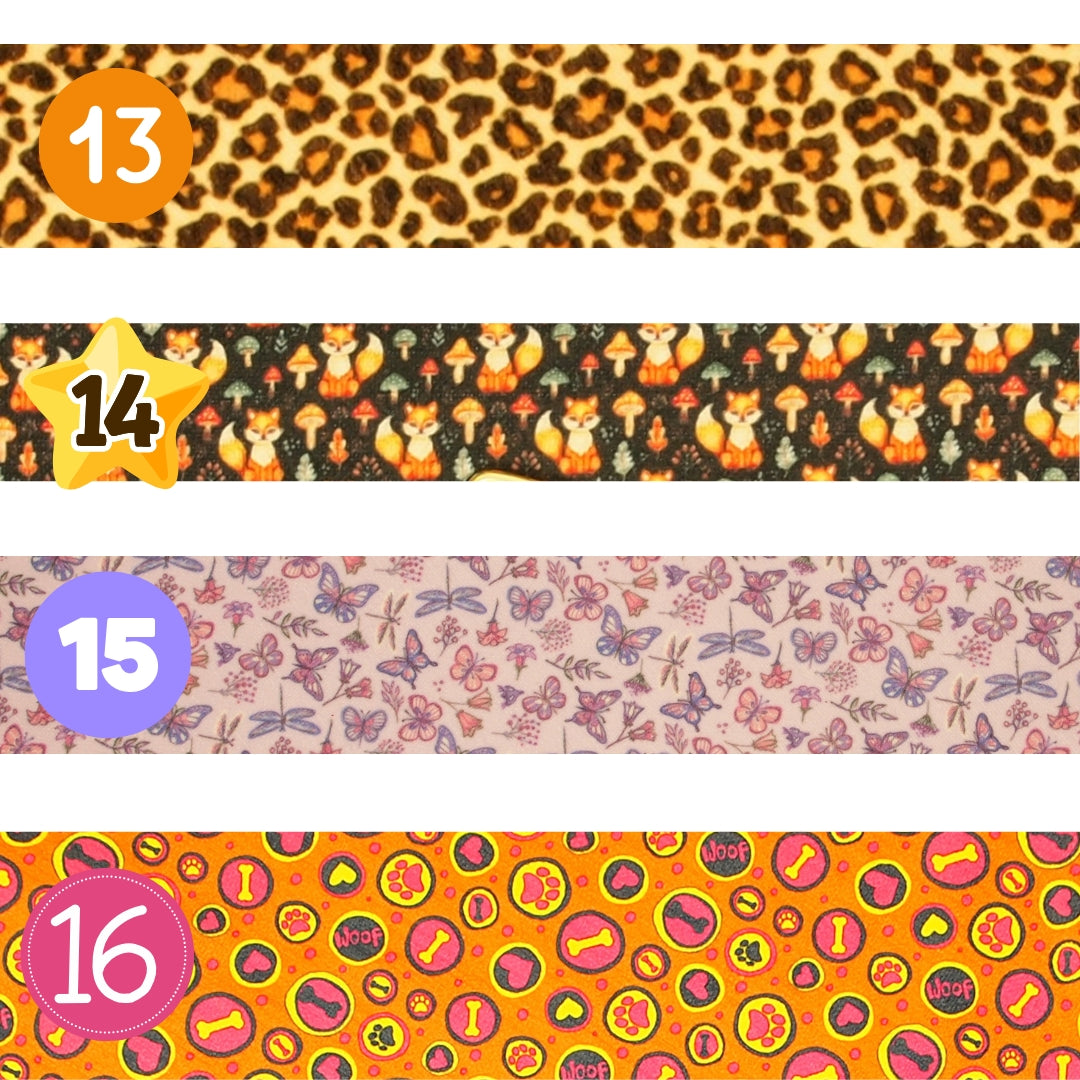 Vegan Chenille Dog Lead in a Choice of 12 Vegan Fabrics, 3 Widths, 4 Hardware Colours