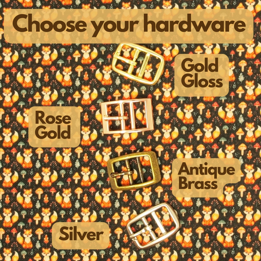 Personalised Dog Collar Foxes & Mushrooms Greyhound, Whippet, Sighthound, Lurcher Dog collar