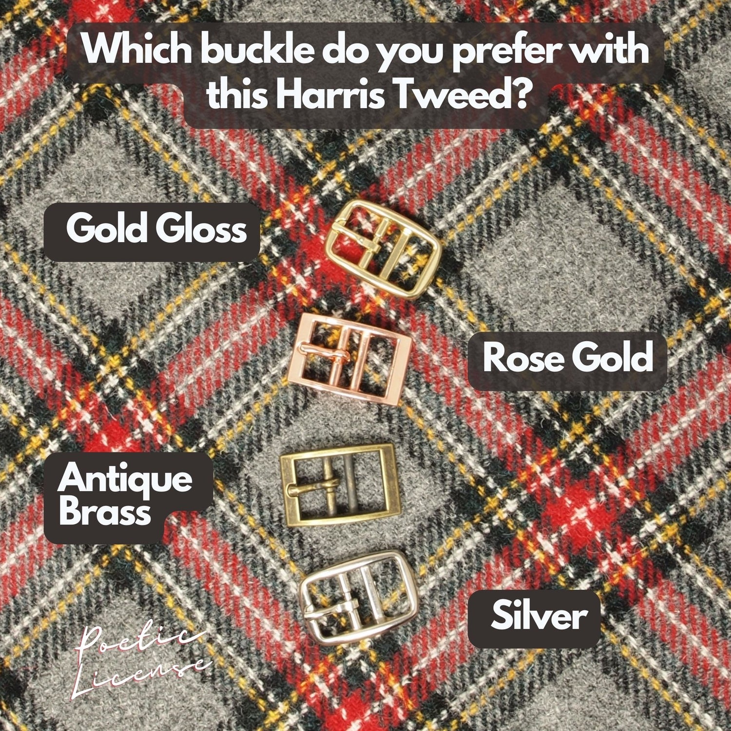 Harris Tweed Grey Tartan Greyhound Sighthound, Whippet Collar or standard fit luxury Custom Dog collar.