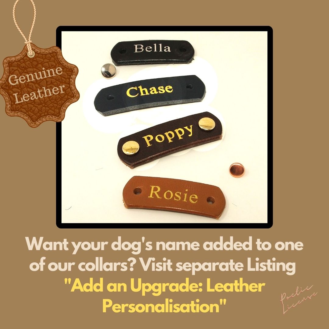 Black and White Houndstooth Dog Collar, in Hound Width or Slim Fit, optional personalisation available to add dog&