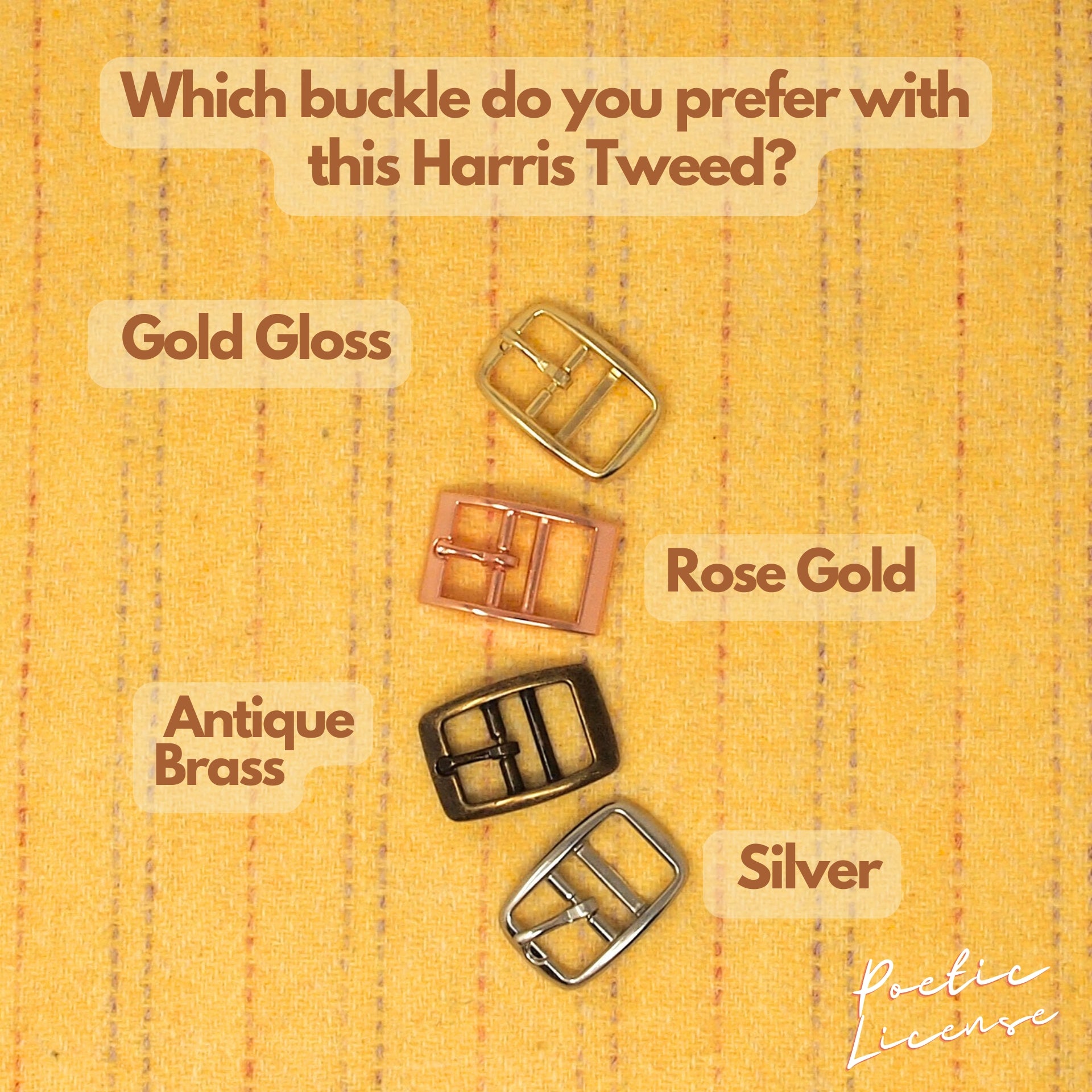 Lemon Stripe Harris Tweed Dog Collar, Greyhound, Whippet. Can be personalised with name on the collar