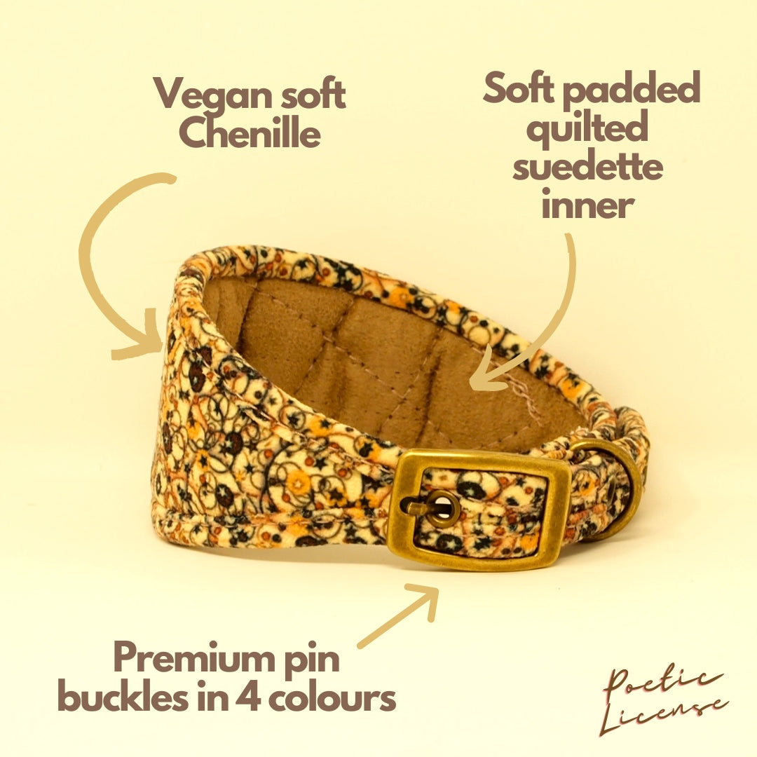 Mocha & Cream Custom Vegan Dog Collar with optional name personalisation.