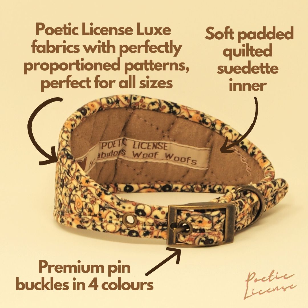 Luxe Chenille Hound Collar in Tan Neutral Abstract