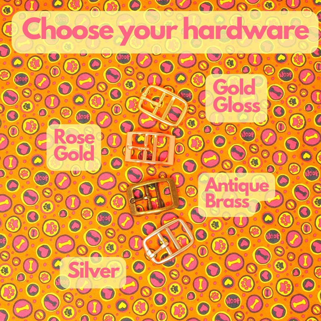 Personalised Hound Collar in Orange & Pink, soft luxury, padded dog collar