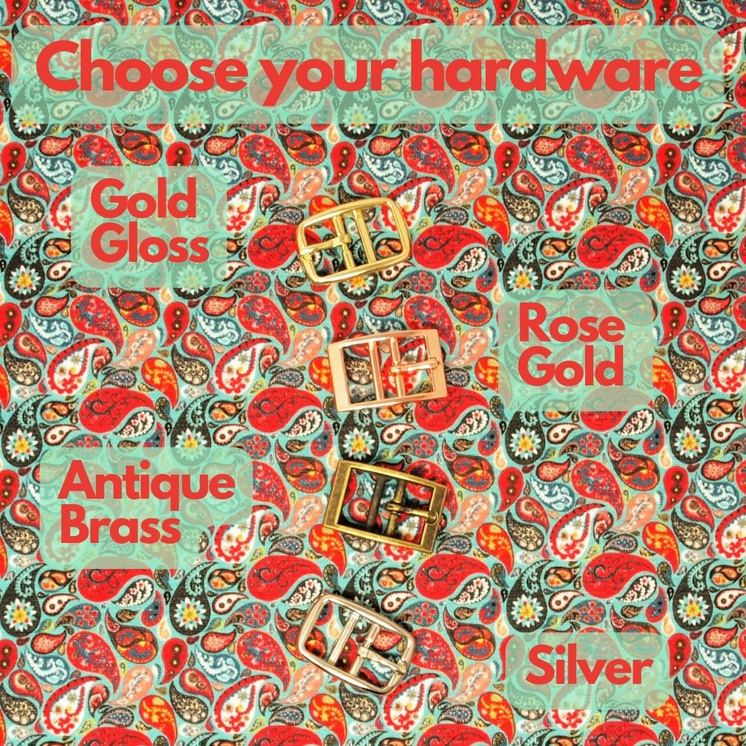 Custom Vegan Dog Collar in Teal Blue Paisley, wider width for Sighthounds or regular slim fit.