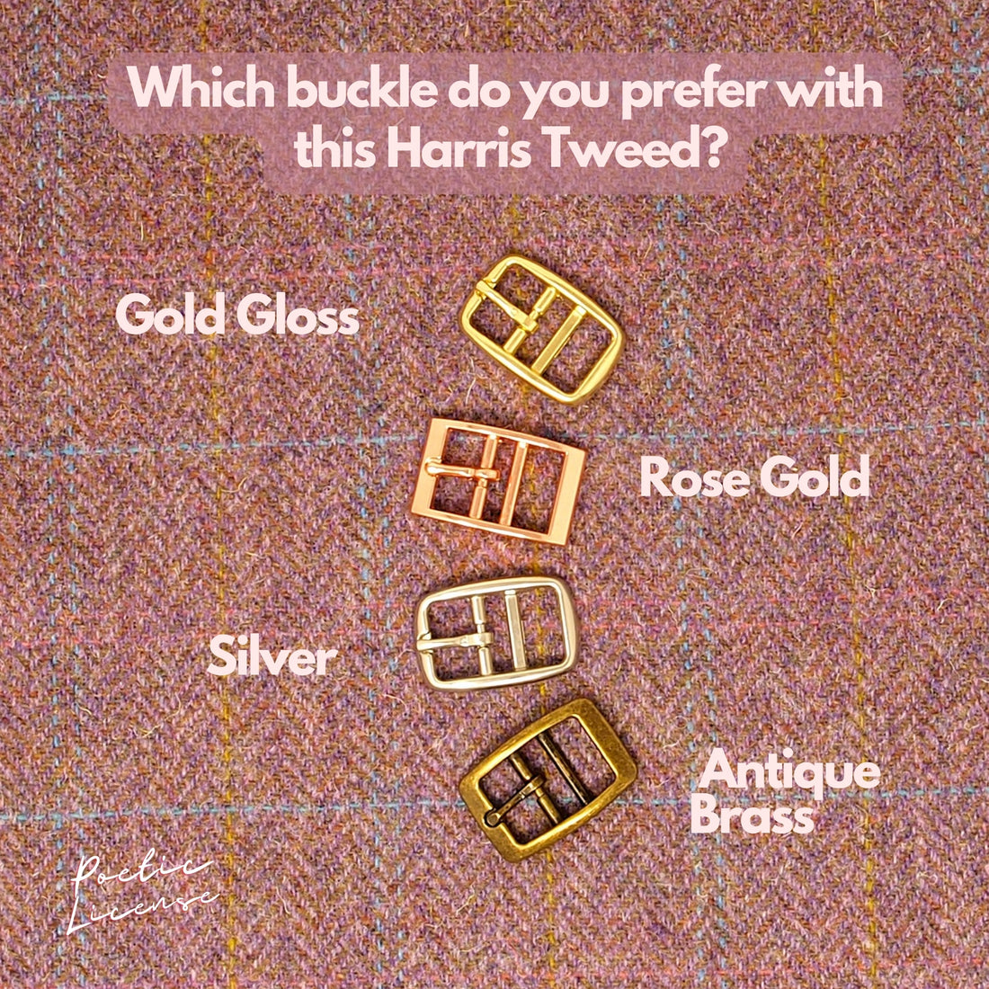 Purple Plum Harris Tweed Dog Collar, Greyhound, Whippet. Can be personalised with name on the collar