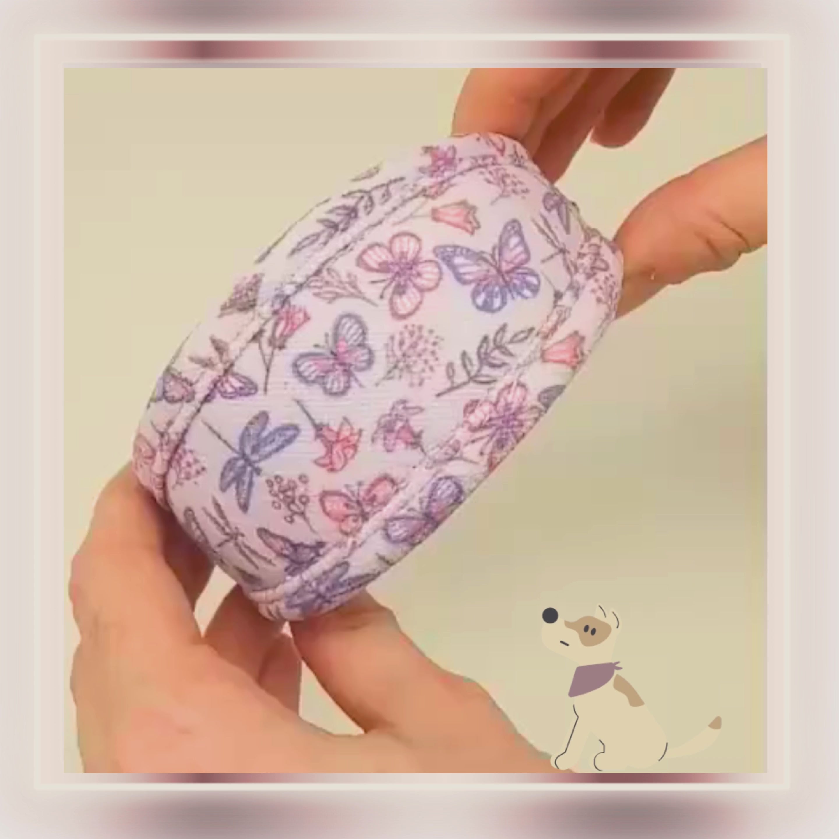 pretty lilac purple wedding dog collar with butterflies and flowers