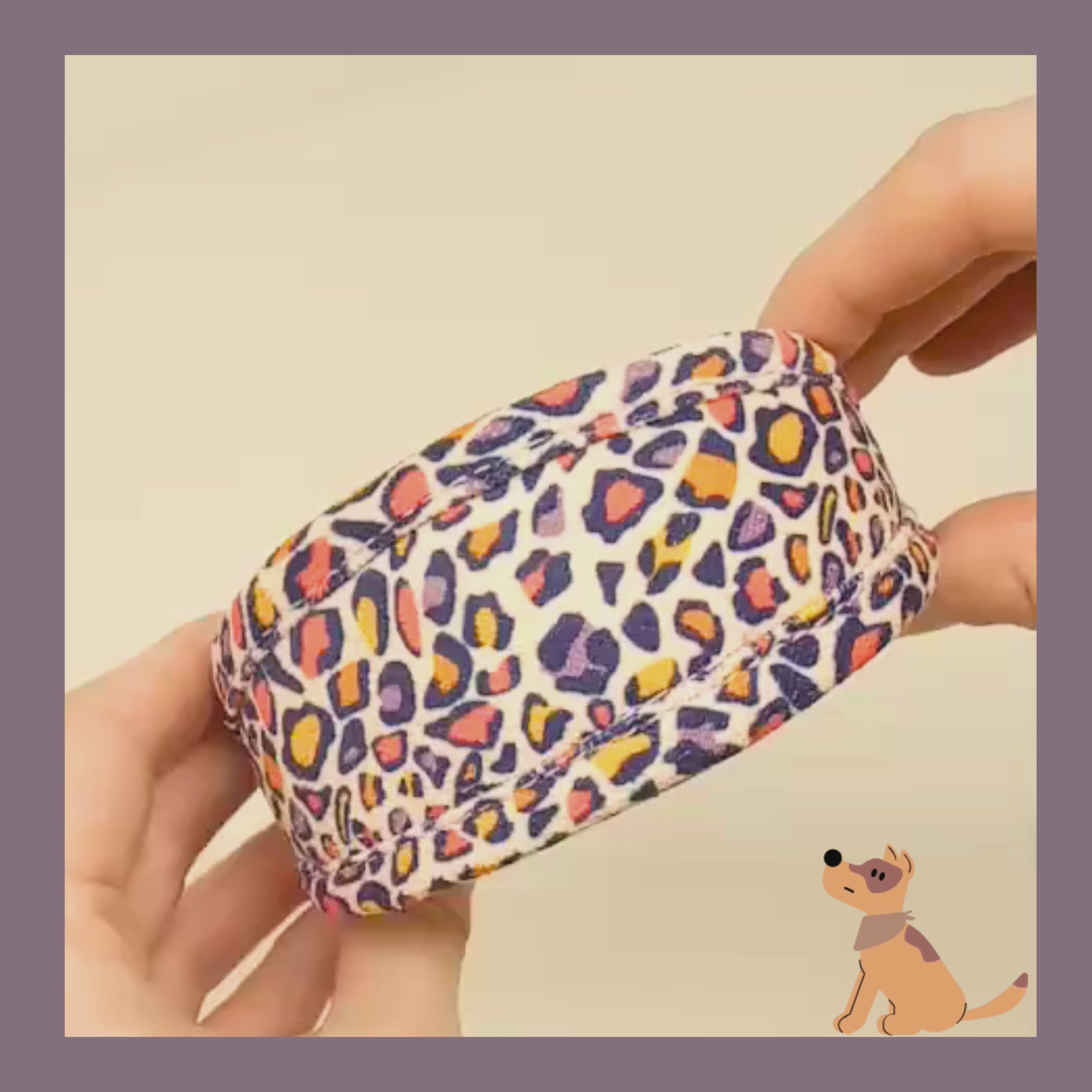 navy, purple, red, orange leopard print dog collar, either hound width or slim fit