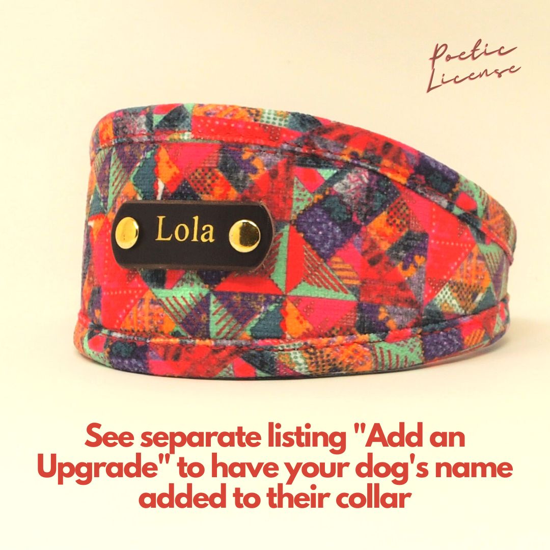 personalised aztec tribal sighthound collar with dogs name on