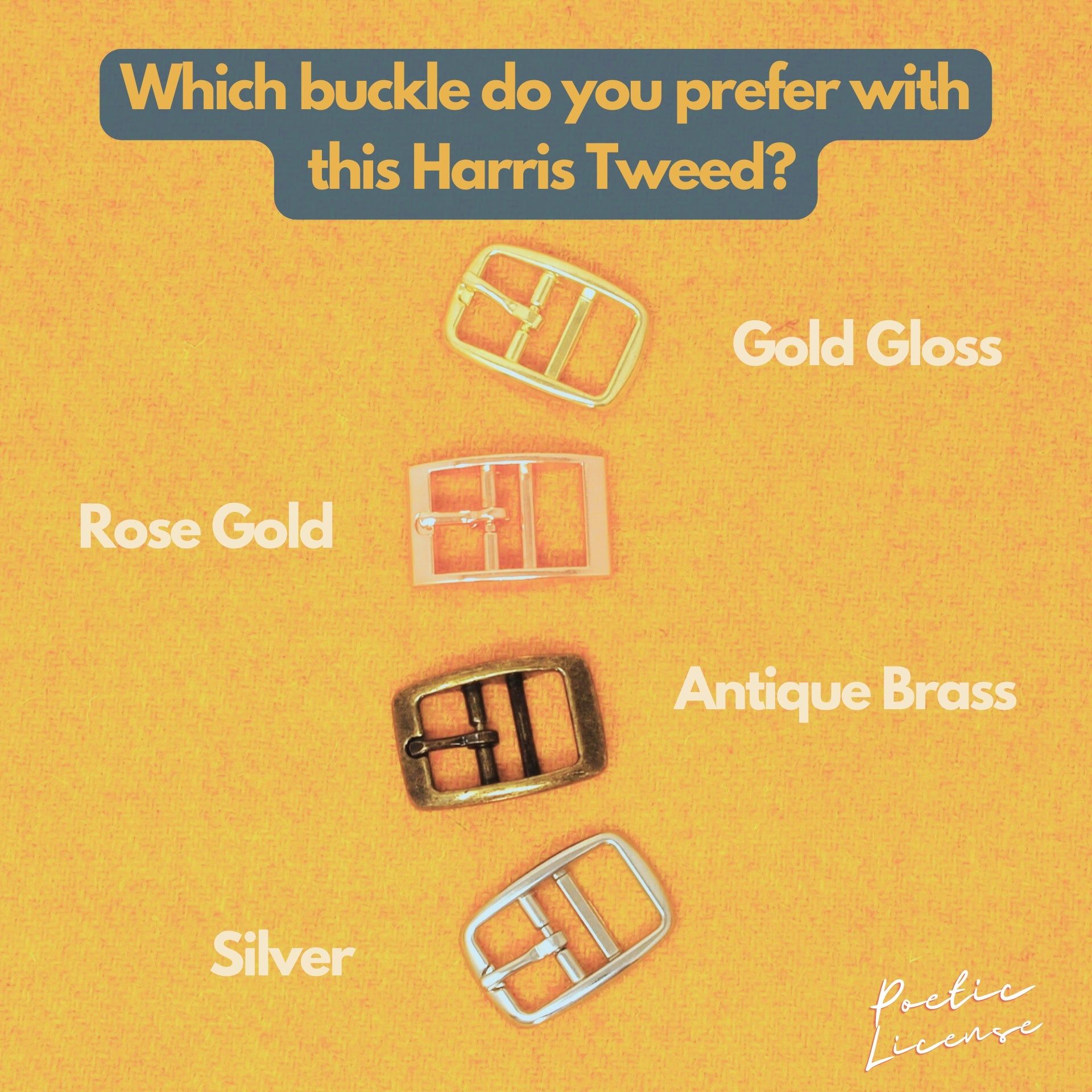 Yellow Harris Tweed Dog Collar, Greyhound, Whippet. Can be personalised with name on the collar