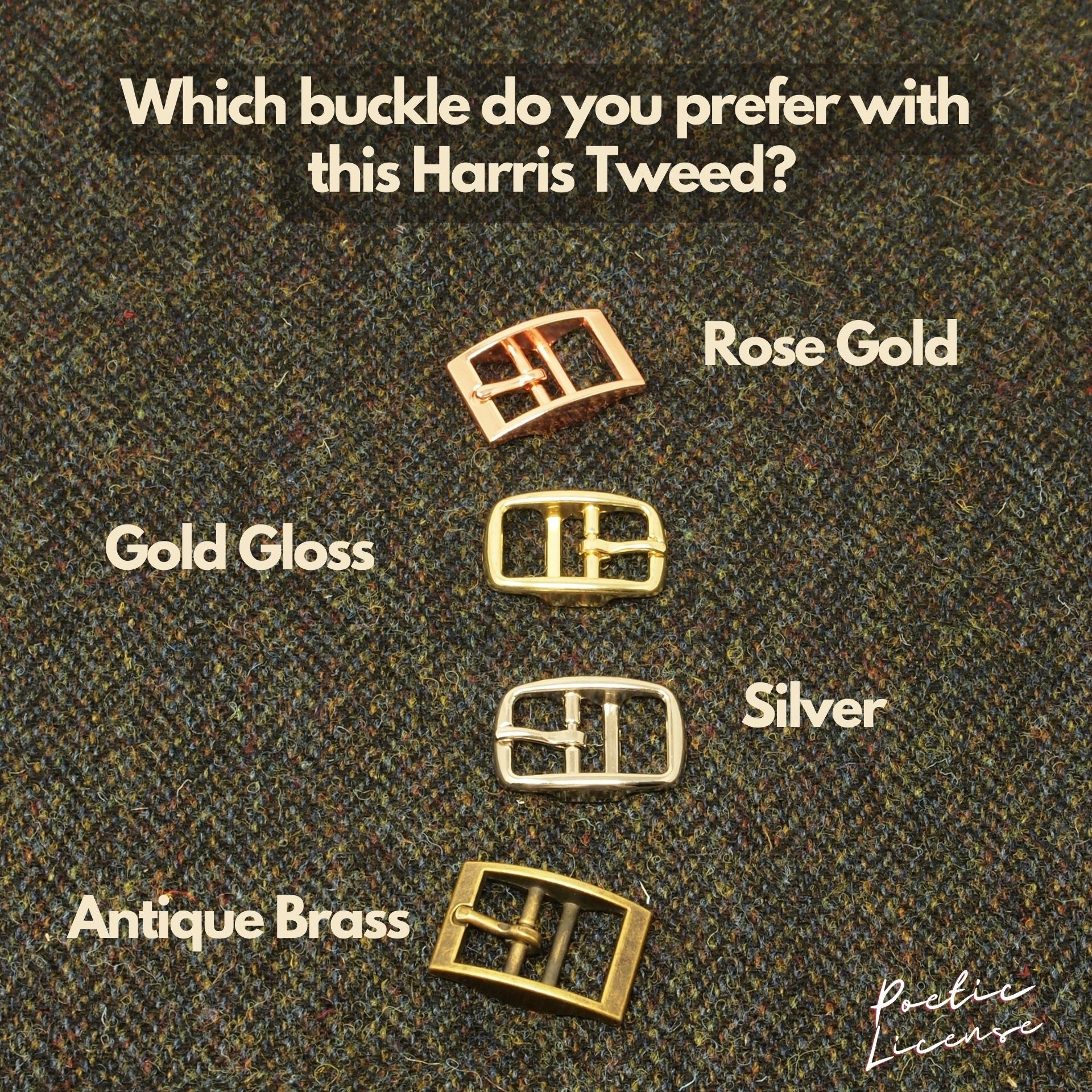 Harris Tweed Black & Gold Herringbone /custom Dog Collar, optional name personalisation.