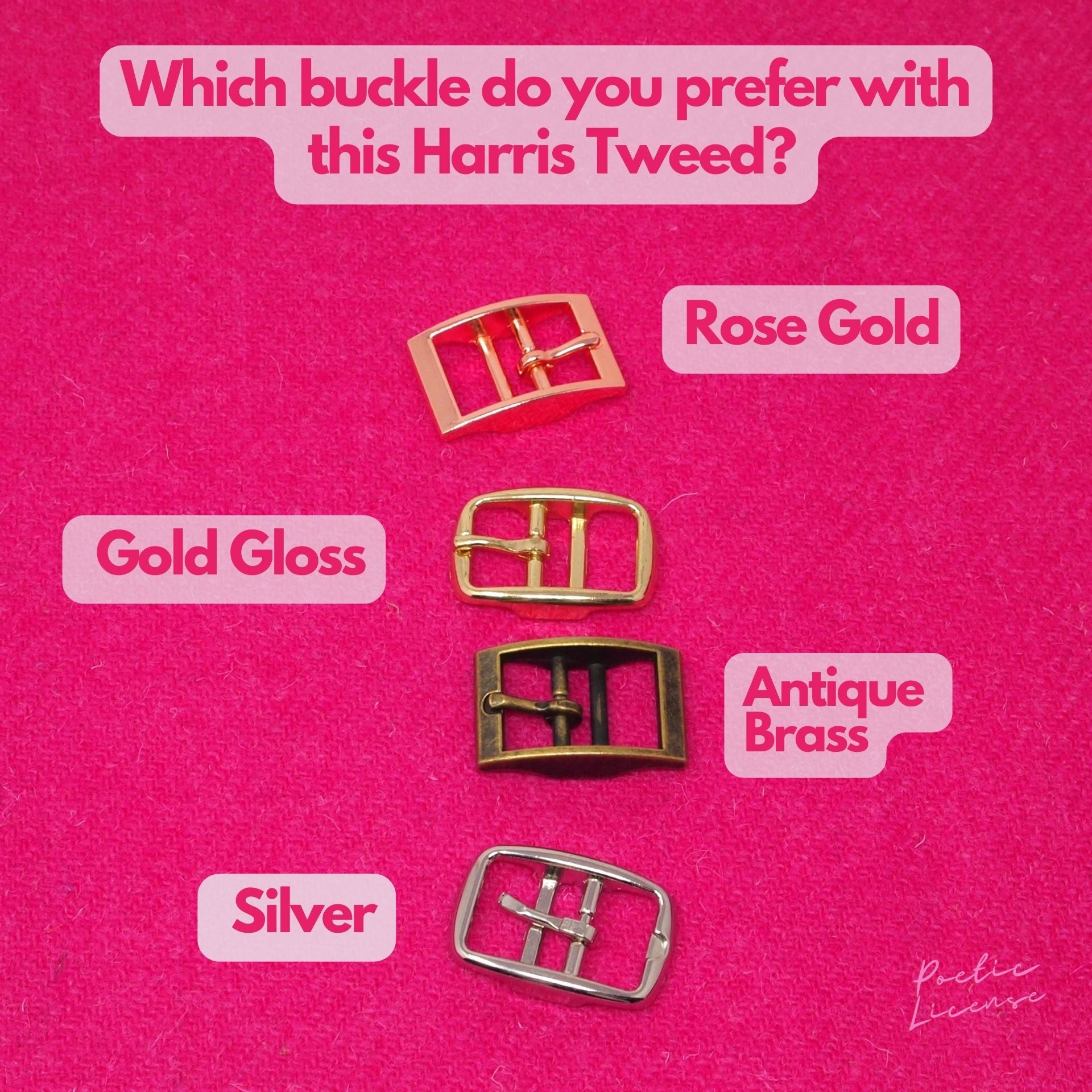 custom made to order hot pink harris tweed sighthound collar with