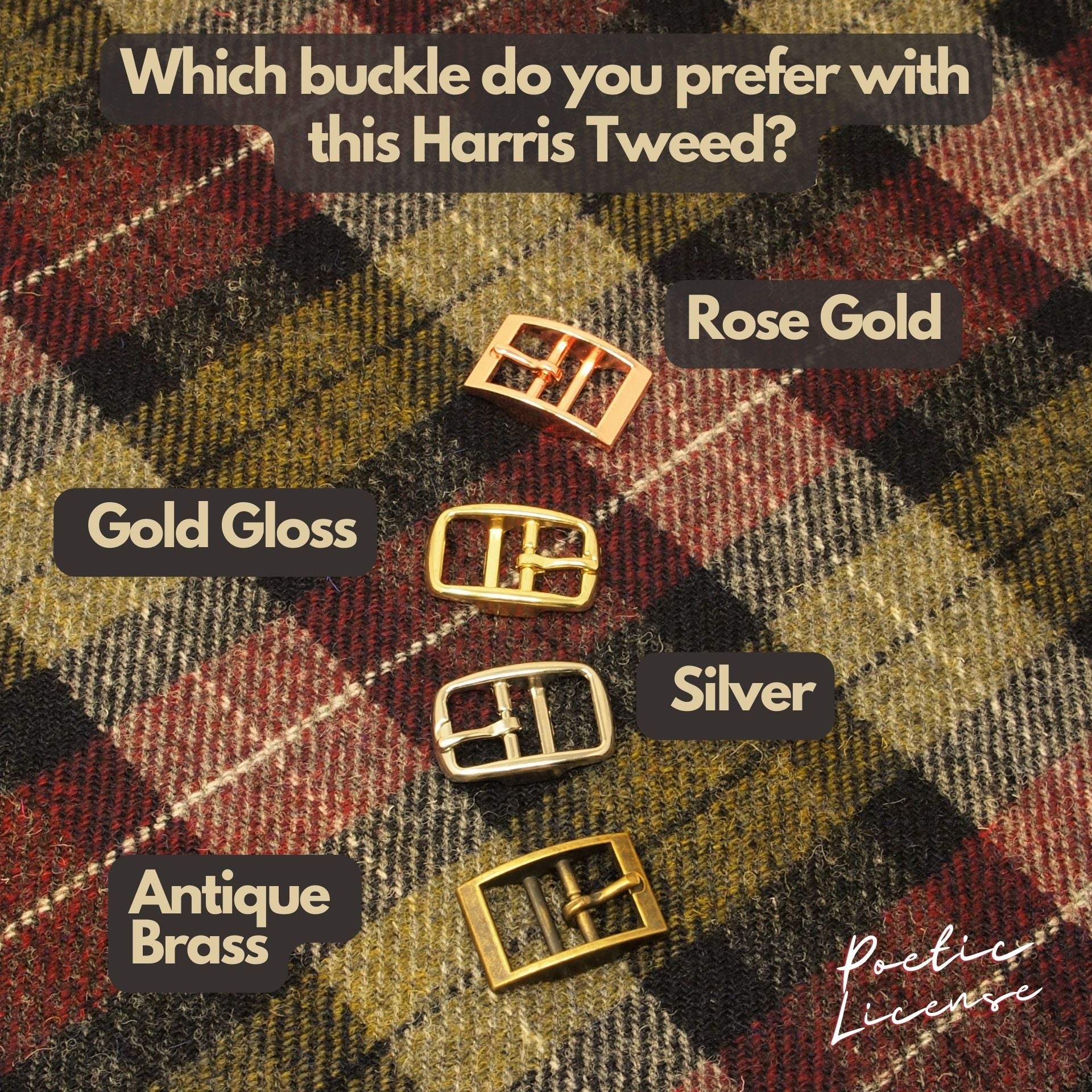 Custom Harris Tweed Tartan Plaid Dog Collar, optional name personalisation. Softly padded for sensitive necks. Either Sighthound width or slim fit.