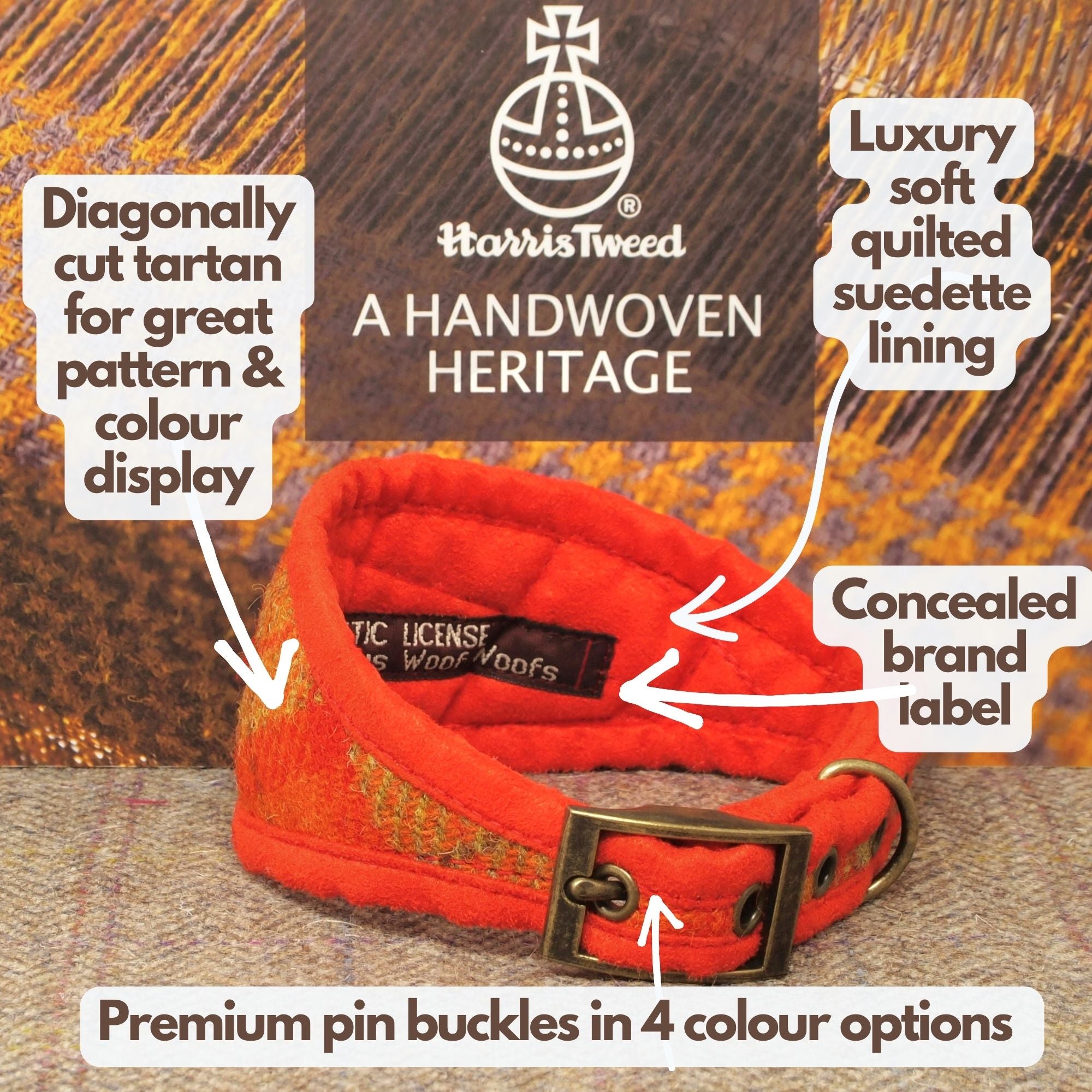 orange soft quilted padded sighthound greyhound whippet saluki collar sensitive delicate  neck