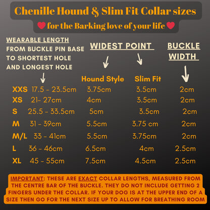 Designer Dog Collar in Black Forest in Greyhound, Whippet, Lurcher or Slim fit Dog collar.