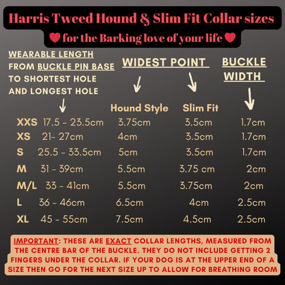 Custom Harris Tweed Pink Tartan Dog Collar or wider Greyhound, Whippet, Sighthound collar.