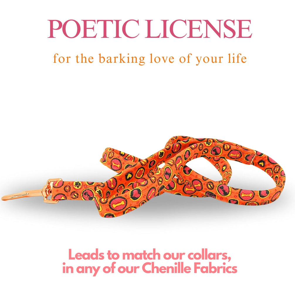 vegan chenille dog lead matching collars available