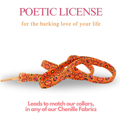 vegan chenille dog lead matching collars available