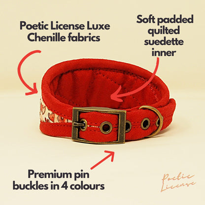 Hearts Dog Collar, in Hound Width or Slim Fit, with optional personalisation.