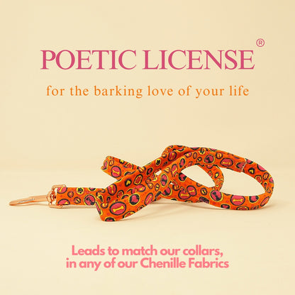 vegan chenille dog lead matching collars available