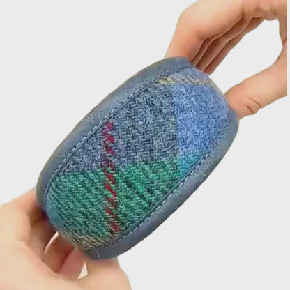 blue green turquoise tartan harris tweed sighthound greyhound whippet collar