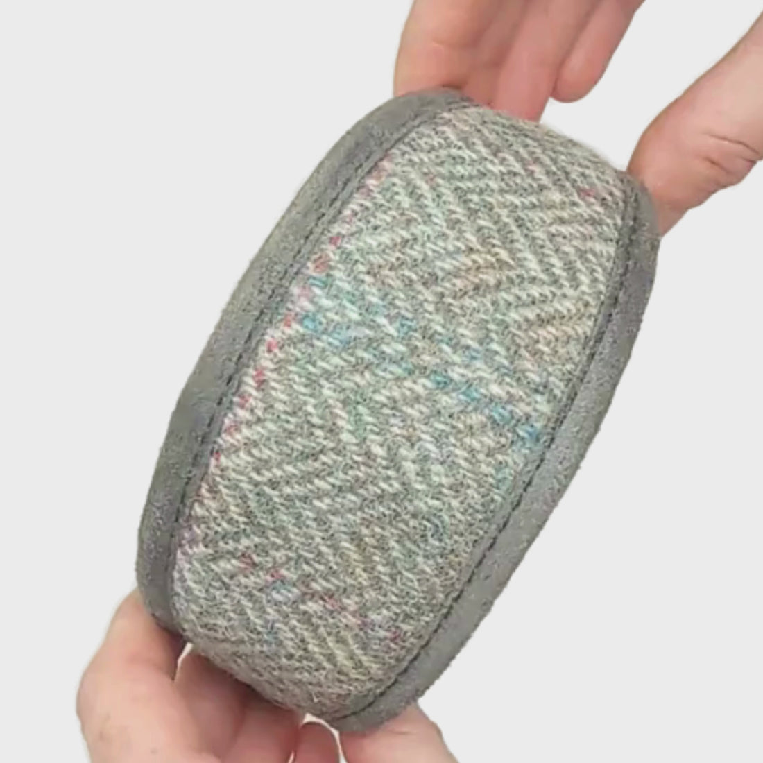 Harris Tweed Grey Dog Collar, personalised with your dog&