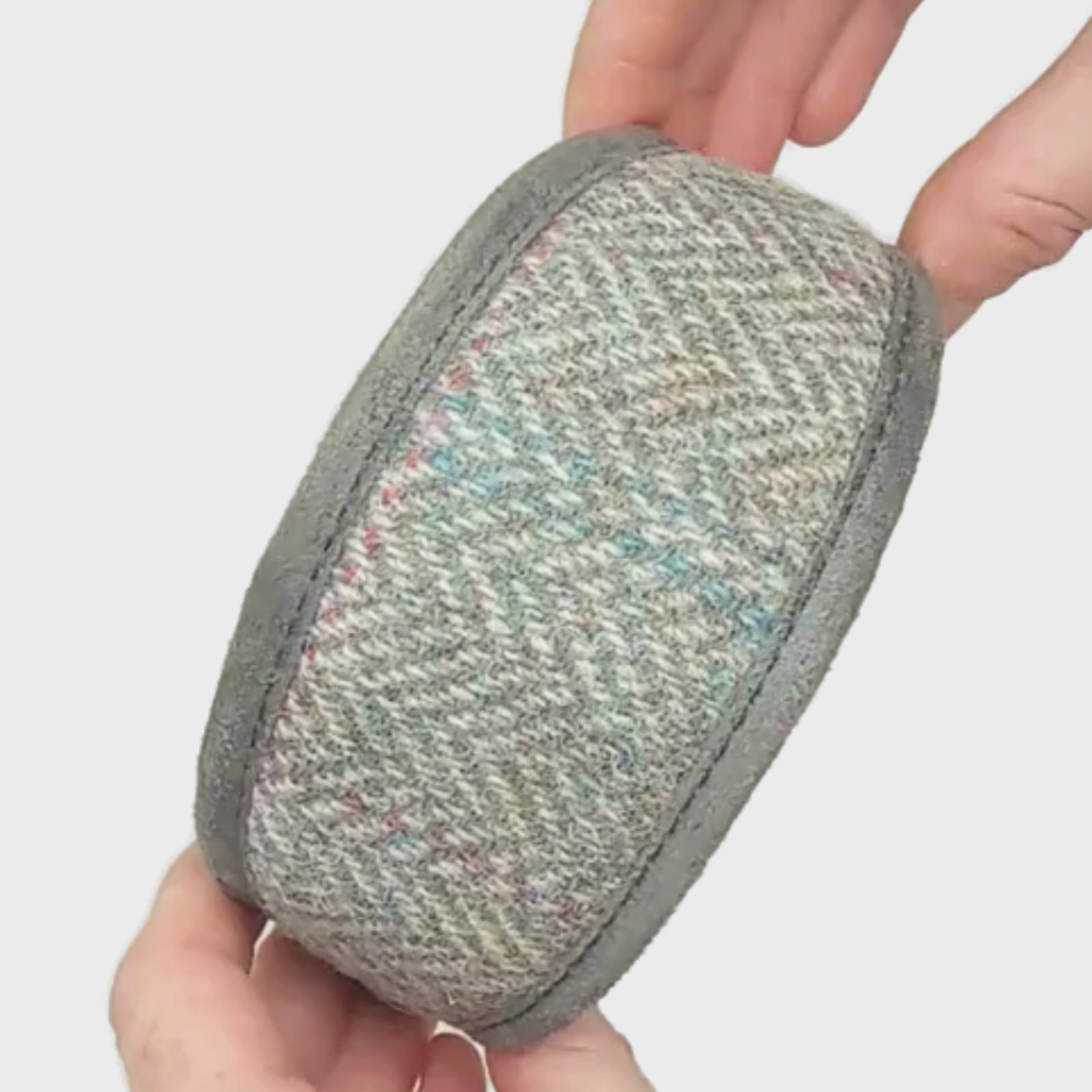 Harris Tweed Grey Dog Collar, personalised with your dog&