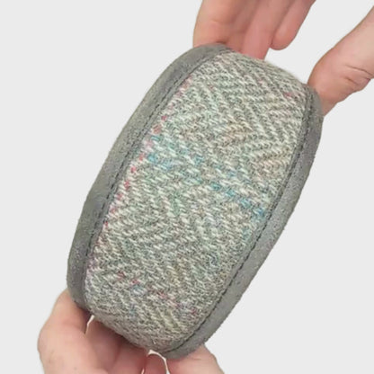 Harris Tweed Grey Dog Collar, personalised with your dog&