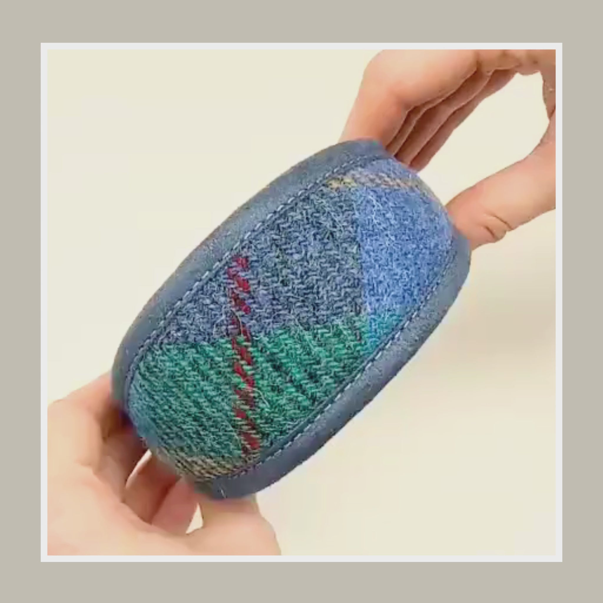 turquoise blue green tartan plaid genuine harris tweed dog collar for whippet greyhound sighthound lurcher wolfhound