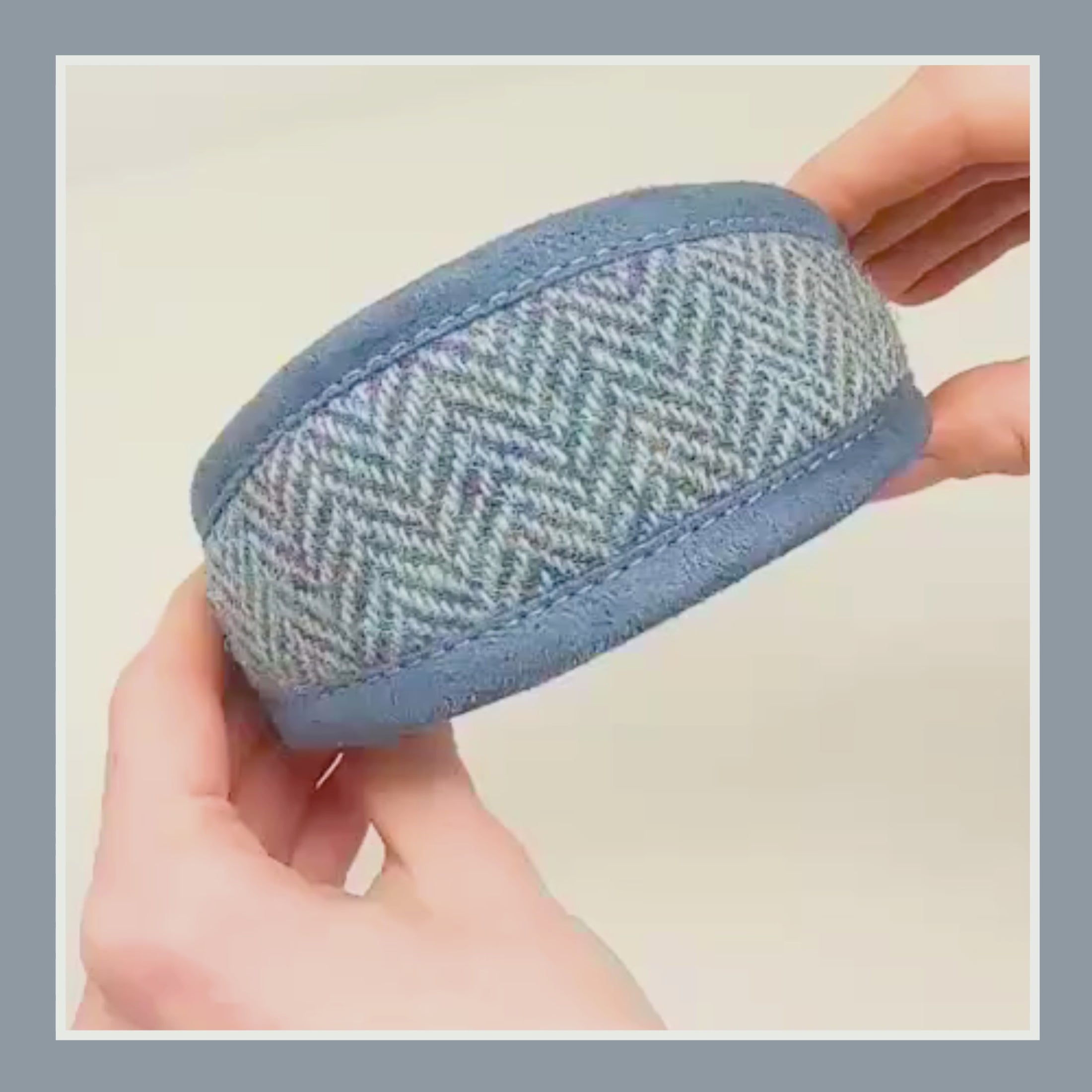 blue herringbone harris tweed whippet sighthound greyhouond italian greyhound soft padded custom collar