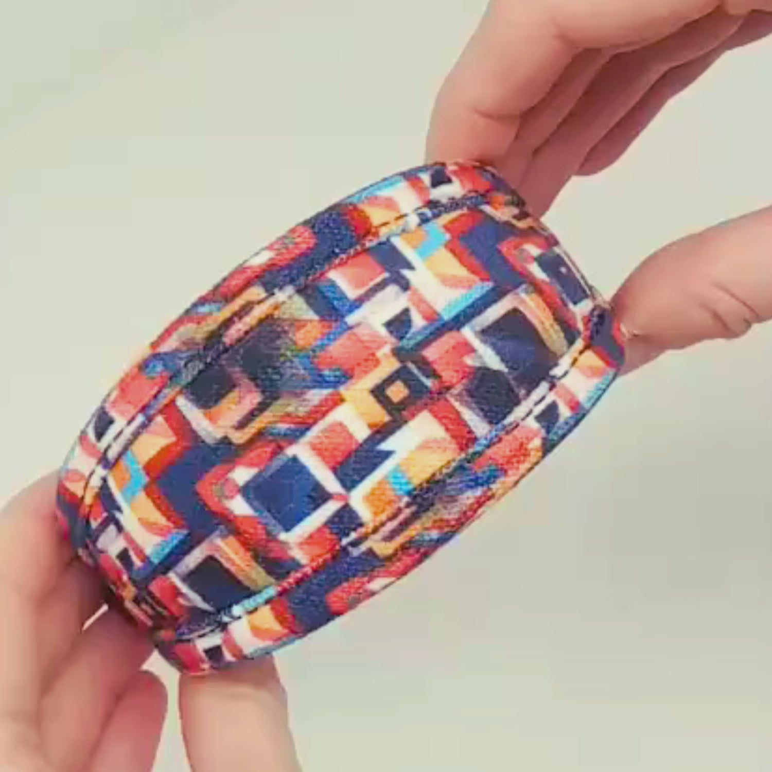 blue red vegan dog collar with soft padding for delicate necks