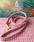 red oatmeal houndstooth harris tweed dog lead