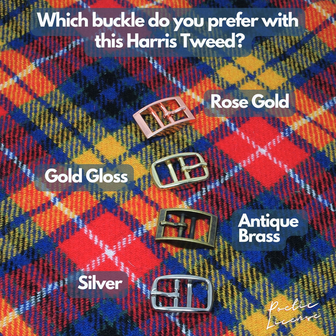 Red &amp; Yellow Buchanan Tartan Dog Collar, Harris Tweed Greyhound, Whippet width or Slim Fit.